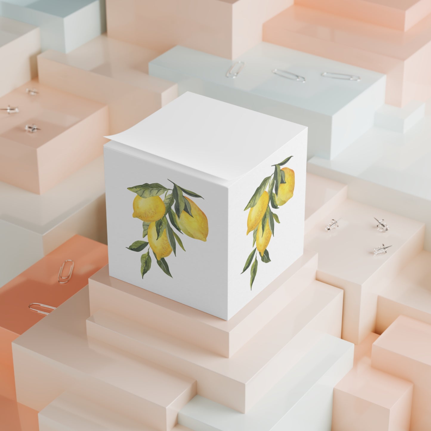 Lemon Sticky Note Cube