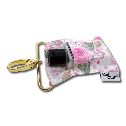 Feminine Floral SaniClip Hand Sanitizer Holder - made to order