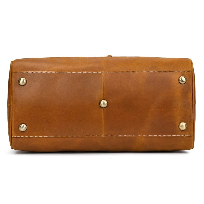 Genuine Leather Travel Bag Full Grain Cowhide Weekender Duffle Success