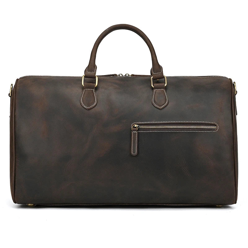 Genuine Leather Travel Bag Full Grain Cowhide Weekender Duffle Success