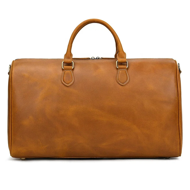 Genuine Leather Travel Bag Full Grain Cowhide Weekender Duffle Success