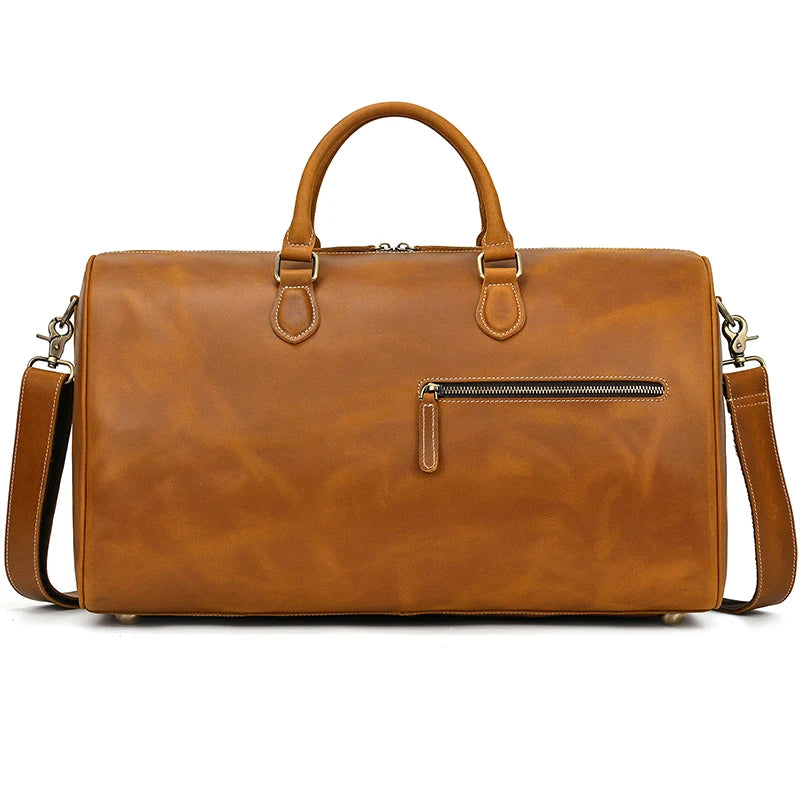 Genuine Leather Travel Bag Full Grain Cowhide Weekender Duffle Success