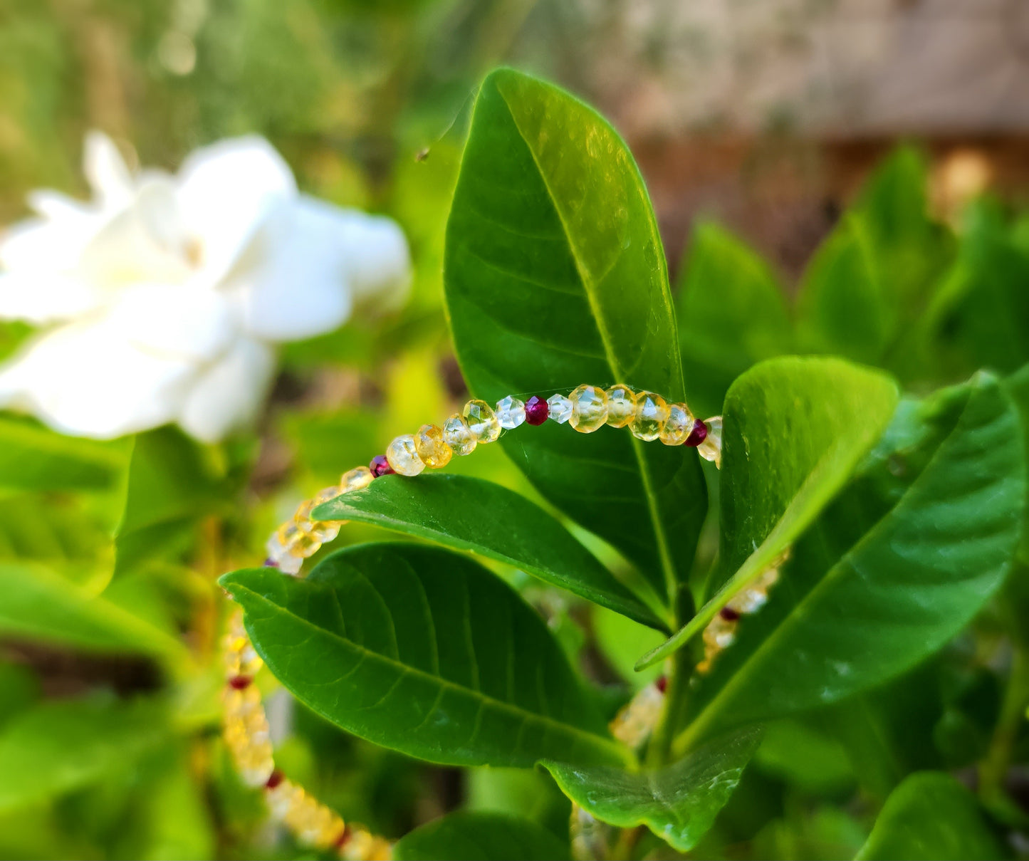 Ruby, Herkimer Diamond & Citrine Bracelet – 925 Sterling Silver ✨
