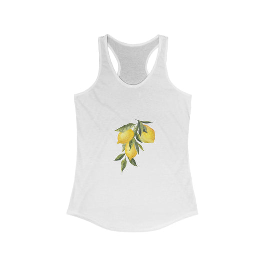 Lemon Blossom Racerback Tank, Summer Top, Women’s Gym Shirt, Workout Apparel, Gift for Her, Casual Wear